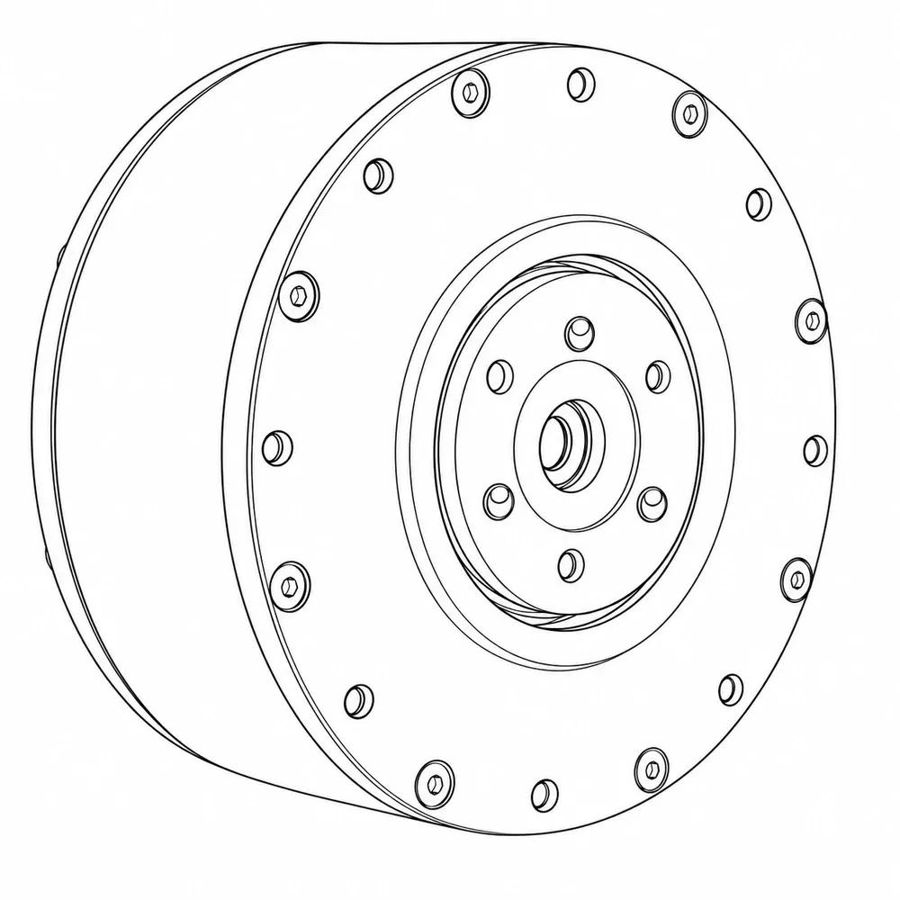 QDD actuator isometric line sketch